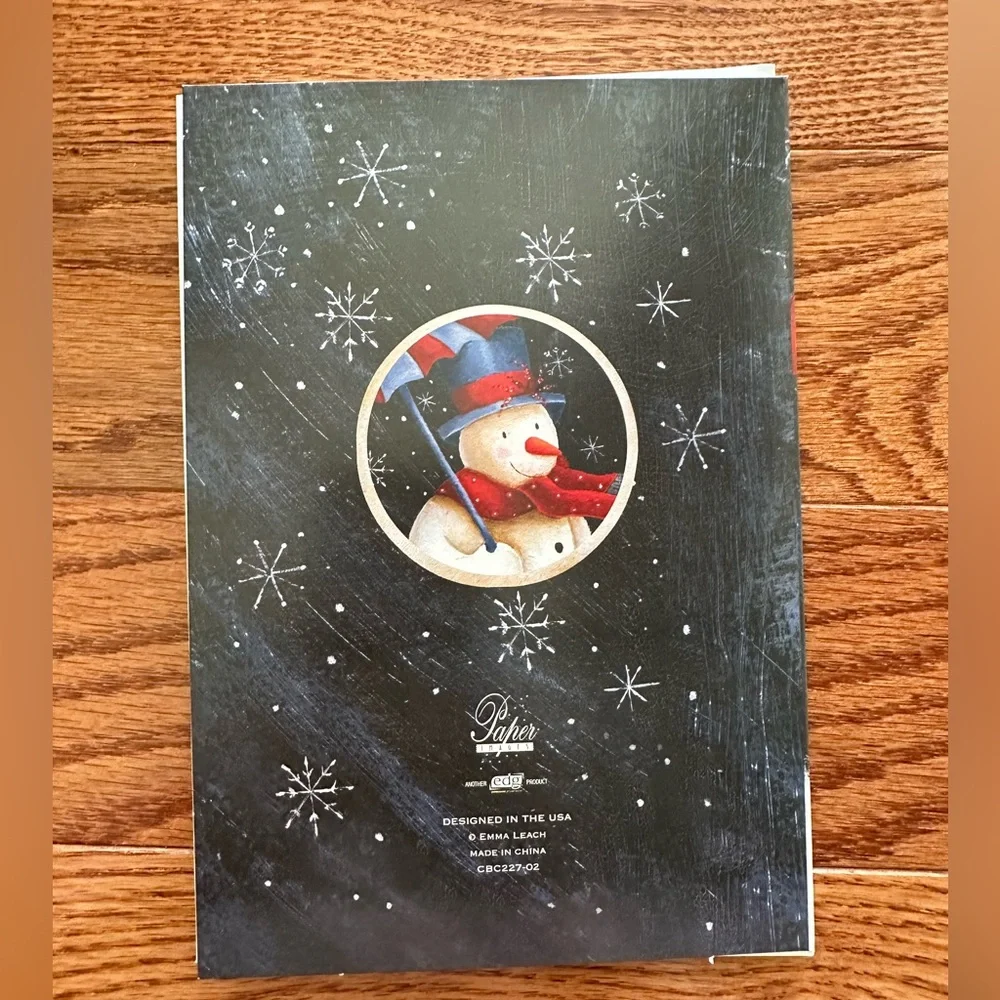 New 18 of Holiday Cards “Snowman with Umbrella” with envelopes.